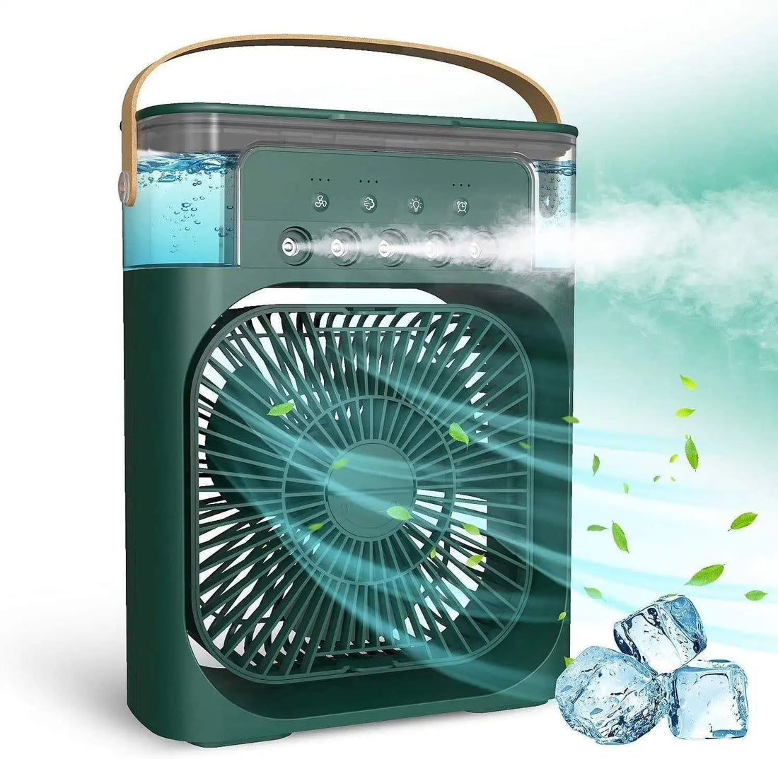 Mini Air Cooler – Portable USB Personal Air Cooler with Mist Spray, Humidifier & LED Night Light